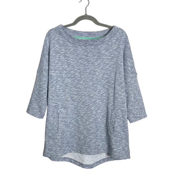 Boden Spacedye French Terry Pullover With Pockets Wide Neck Sweatshirt US 10 - Picture 1 of 8